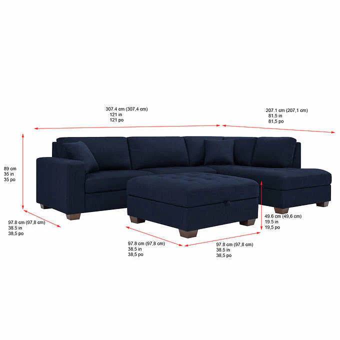 Thomasville Tisdale Fabric Sectional with Storage Ottoman - Product image 21