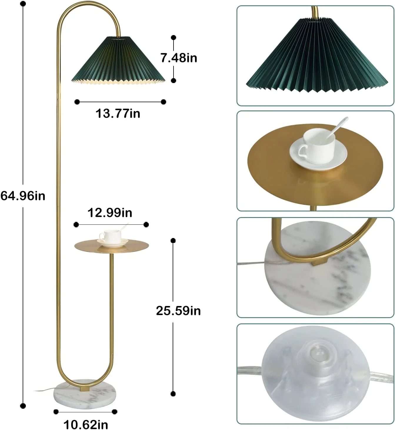 Modern Elegant with Tray Floor Lamp for Office Cafe Den Living Room Bedroom - Product image 7