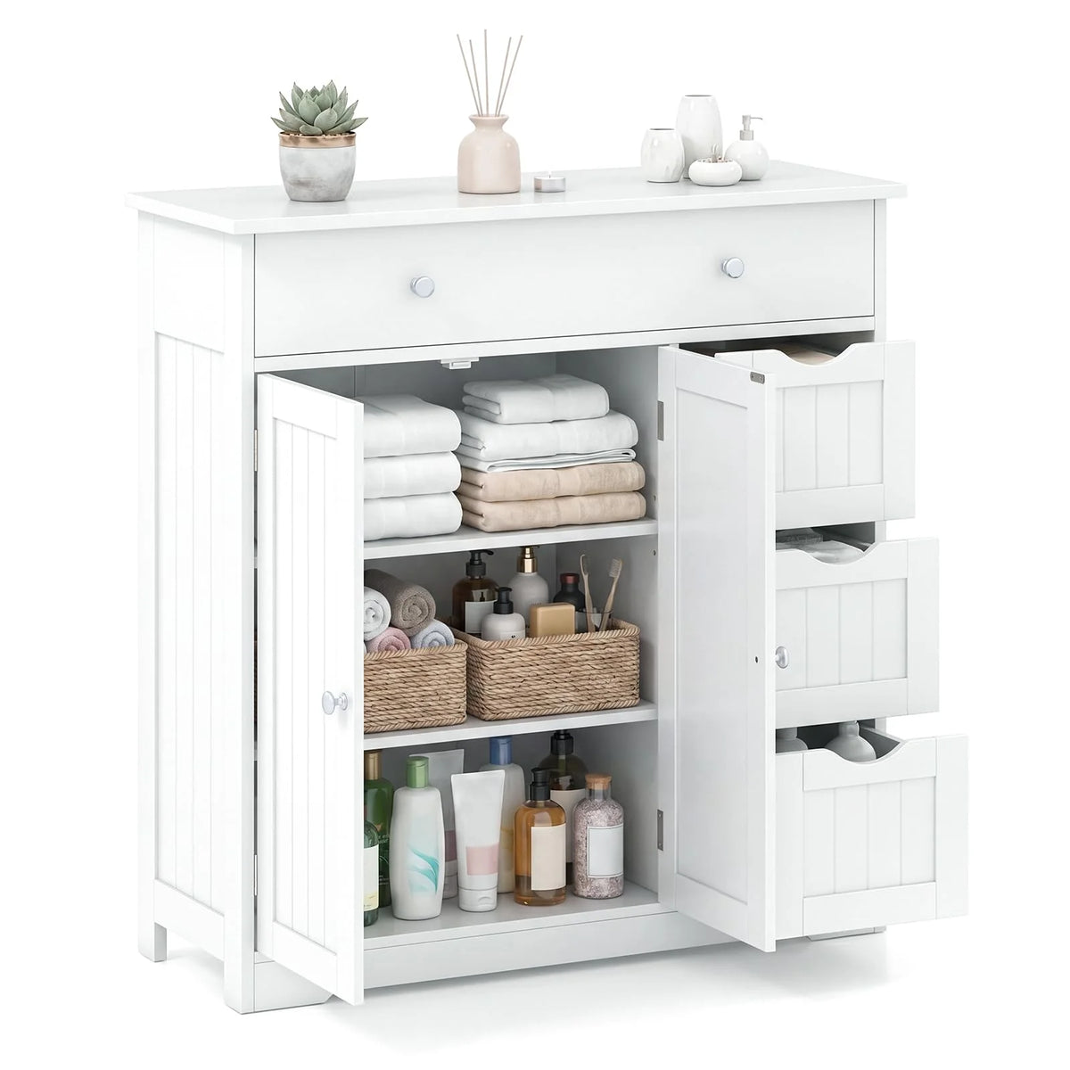 Tangkula Bathroom Floor Cabinet with 4 Drawers for Living Room - Product image 1