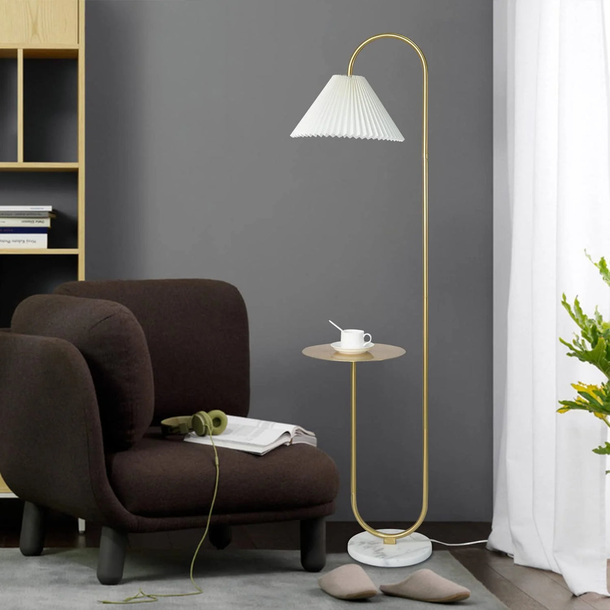 Modern Elegant with Tray Floor Lamp for Office Cafe Den Living Room Bedroom - Product image 11
