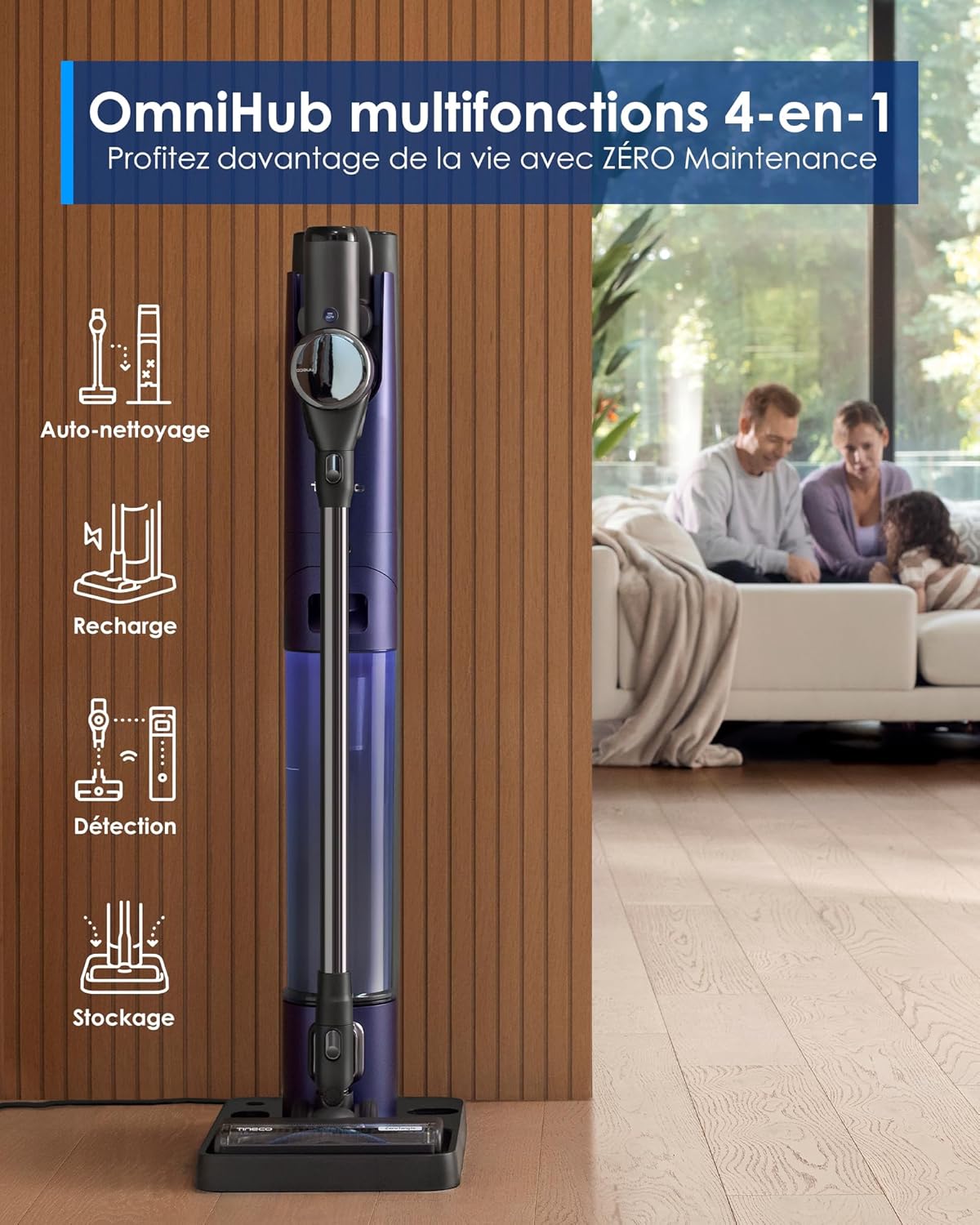 Tineco Pure One Station Pet Cordless Stick Vacuum with Self-Cleaning, ZeroTangle Brush for Pet Hair, Cleaning Hard Floors, Carpets, Tiles, Pet Grooming, Lightweight