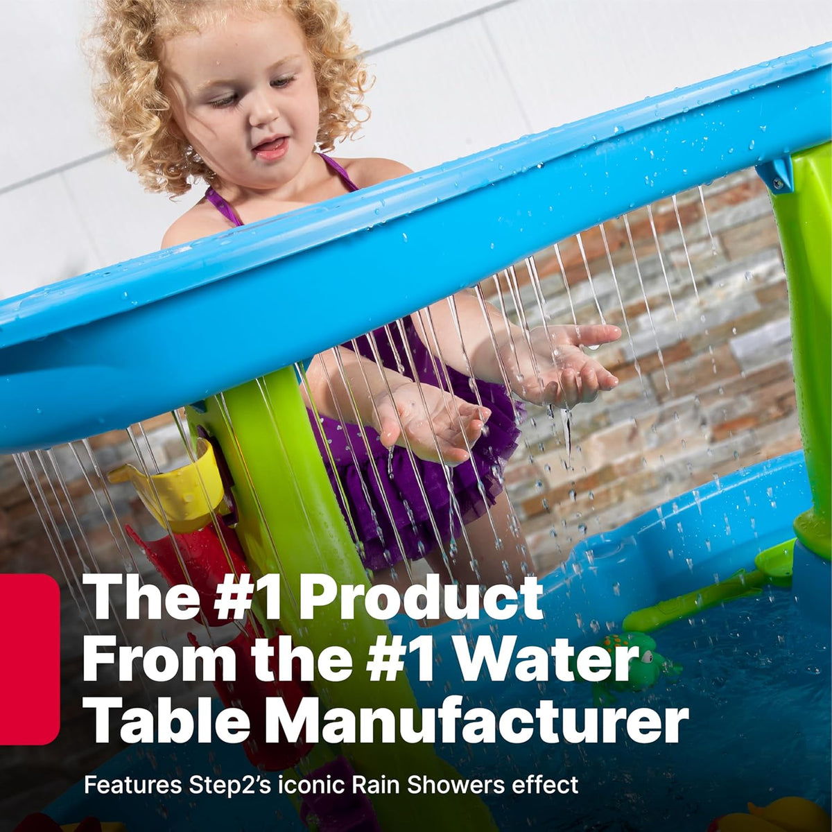 Rain Shower Splash Water Table with 13 Accessories - Blue & Green | Water games table | Activity Table for the Garden, Water Activity Table | Outdoor water table