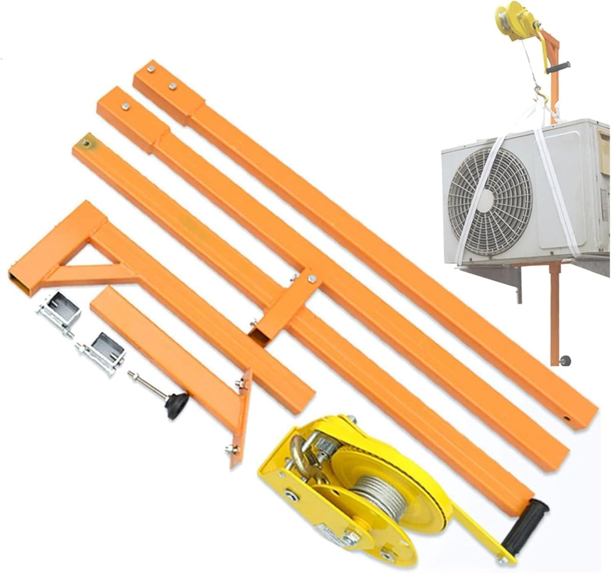 External Air Conditioning Machine Installation Small Crane Installation Suspension Crank Lifting Bracket Hand Crank Air Conditioning Lifting Tool,20M
