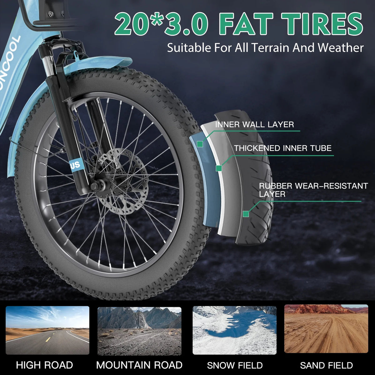 ABORON 3.0 Fat Tire Electric Trike for Senior Foldable E - Bike, 500W Motorized Tricycle Adult 20" Folding - Product image 72