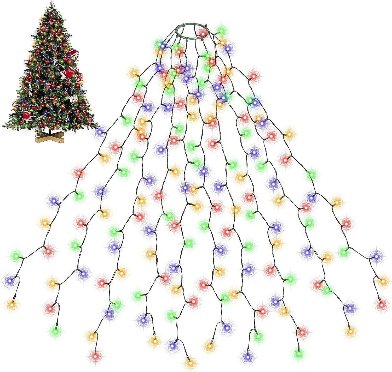 SALCAR Christmas Decoration String Lights, 6.6ft x 8 Lines Fairy Lights for 6-8ft Xmas Tree - Product image 1