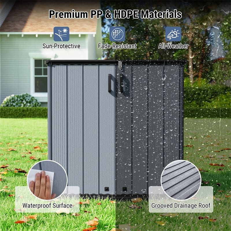 23.5 Cu.ft Outdoor Storage Shed, 175 Gallon All-Weather Resin Patio Deck Box with Floor & Lockable Door - Product image 12