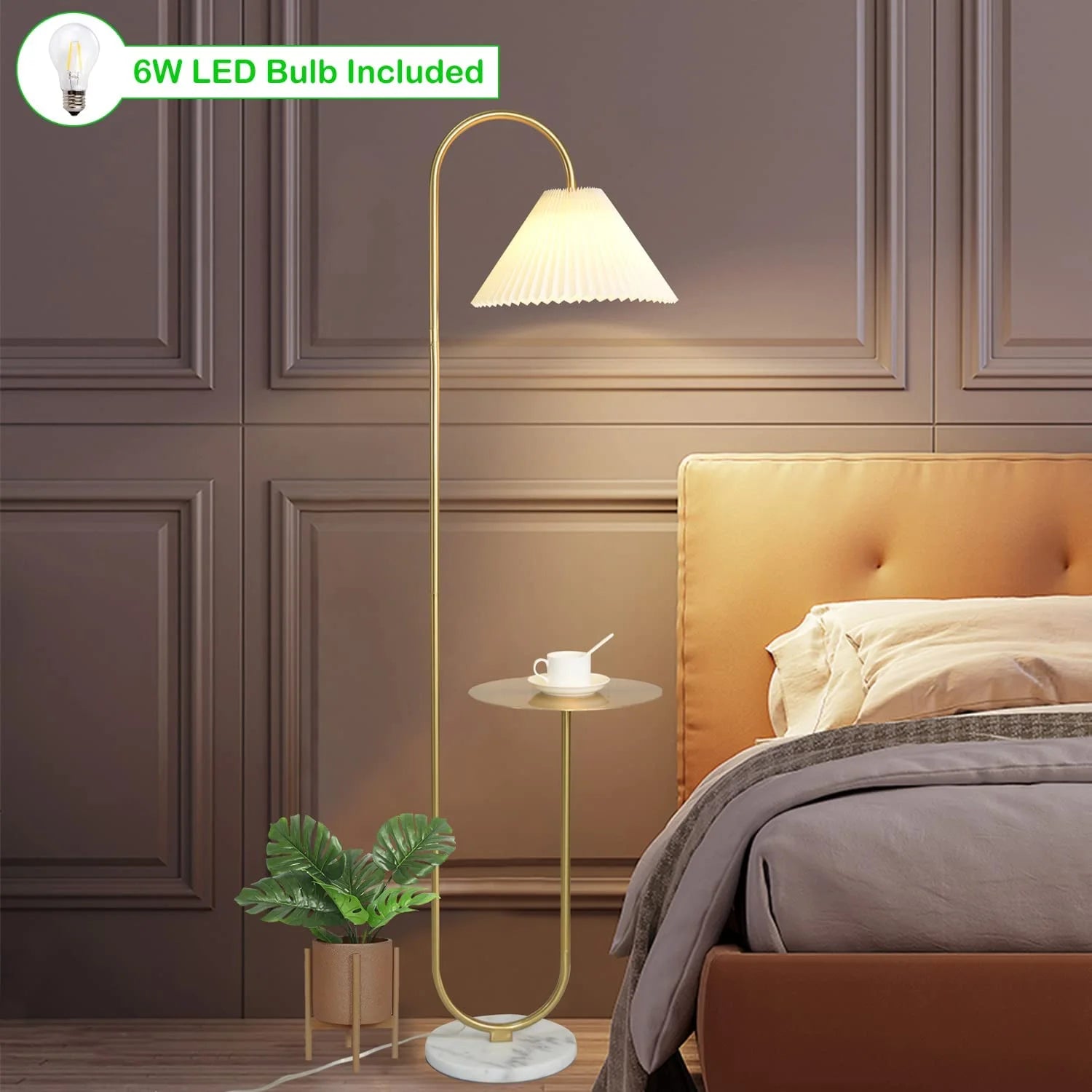Modern Elegant with Tray Floor Lamp for Office Cafe Den Living Room Bedroom - Product image 10