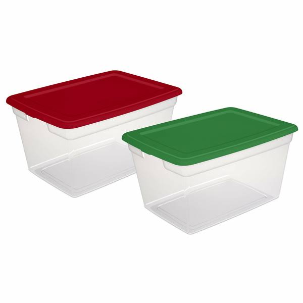 Sterilite 58 Qt. Storage Box Plastic, Christmas Assorted - Product image 1