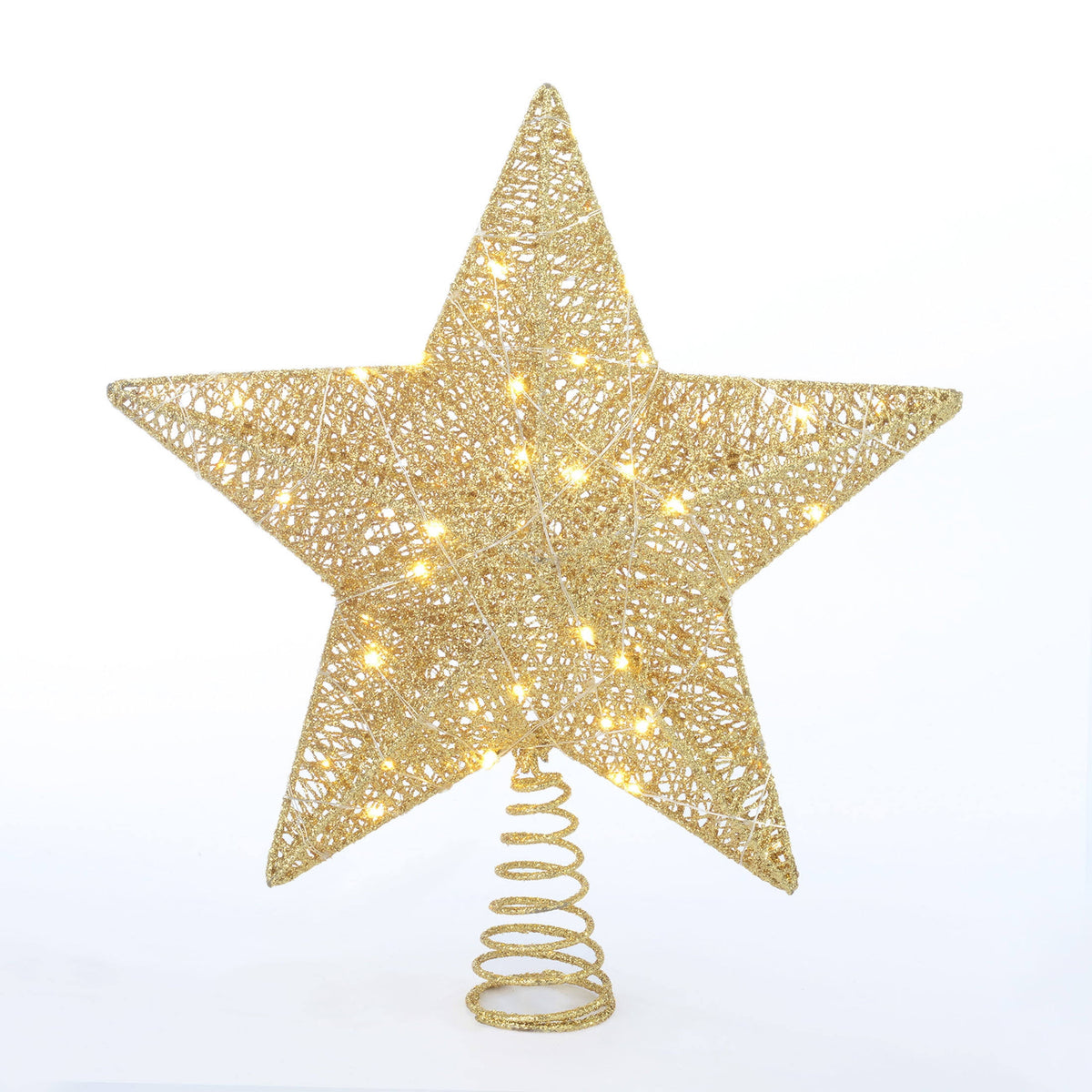 Holiday Time LED Christmas Tree Topper, Gold Star, 15 inch - Product image 1