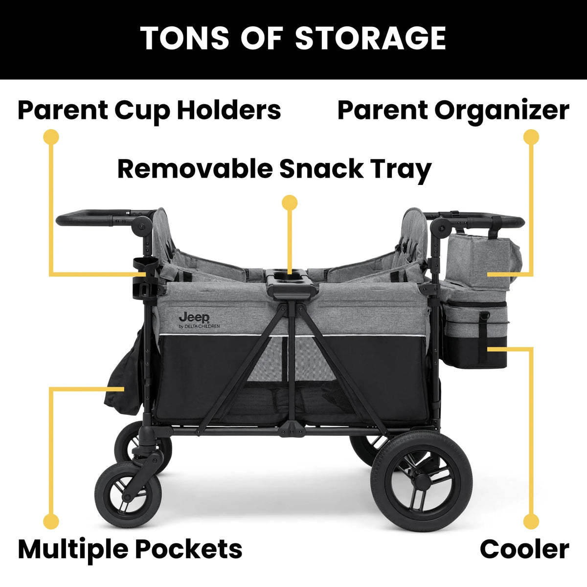 Jeep Wrangler Deluxe 4 Seater Stroller Wagon by Delta Children - Product image 10