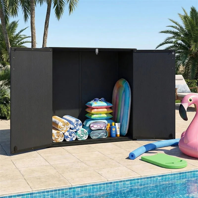 23.5 Cu.ft Outdoor Storage Shed, 175 Gallon All-Weather Resin Patio Deck Box with Floor & Lockable Door - Product image 22