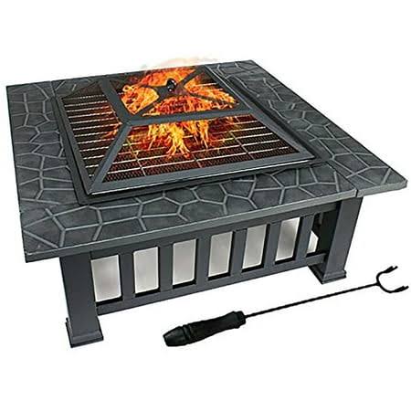 Zeny 32" Outdoor Fire Pit Square Metal Firepit Patio Garden Stove Wood Burning - Product image 1