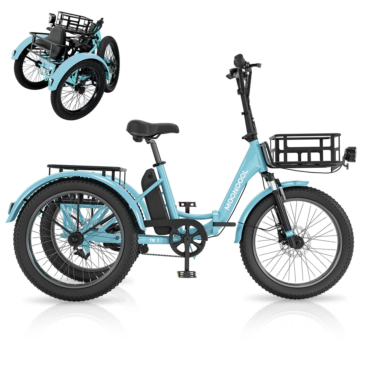 ABORON 3.0 Fat Tire Electric Trike for Senior Foldable E - Bike, 500W Motorized Tricycle Adult 20" Folding - Product image 74