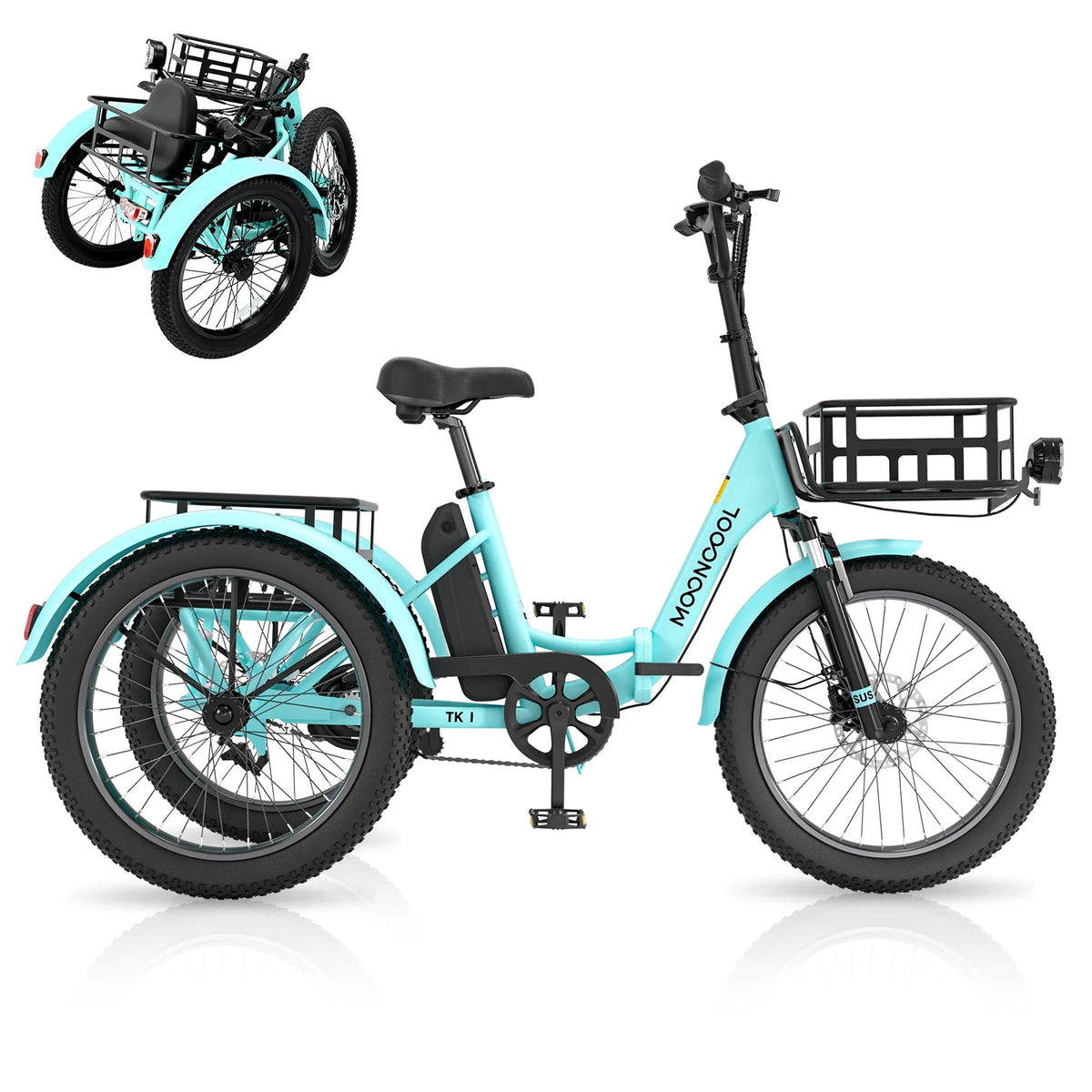 ABORON 3.0 Fat Tire Electric Trike for Senior Foldable E - Bike, 500W Motorized Tricycle Adult 20" Folding - Product image 45