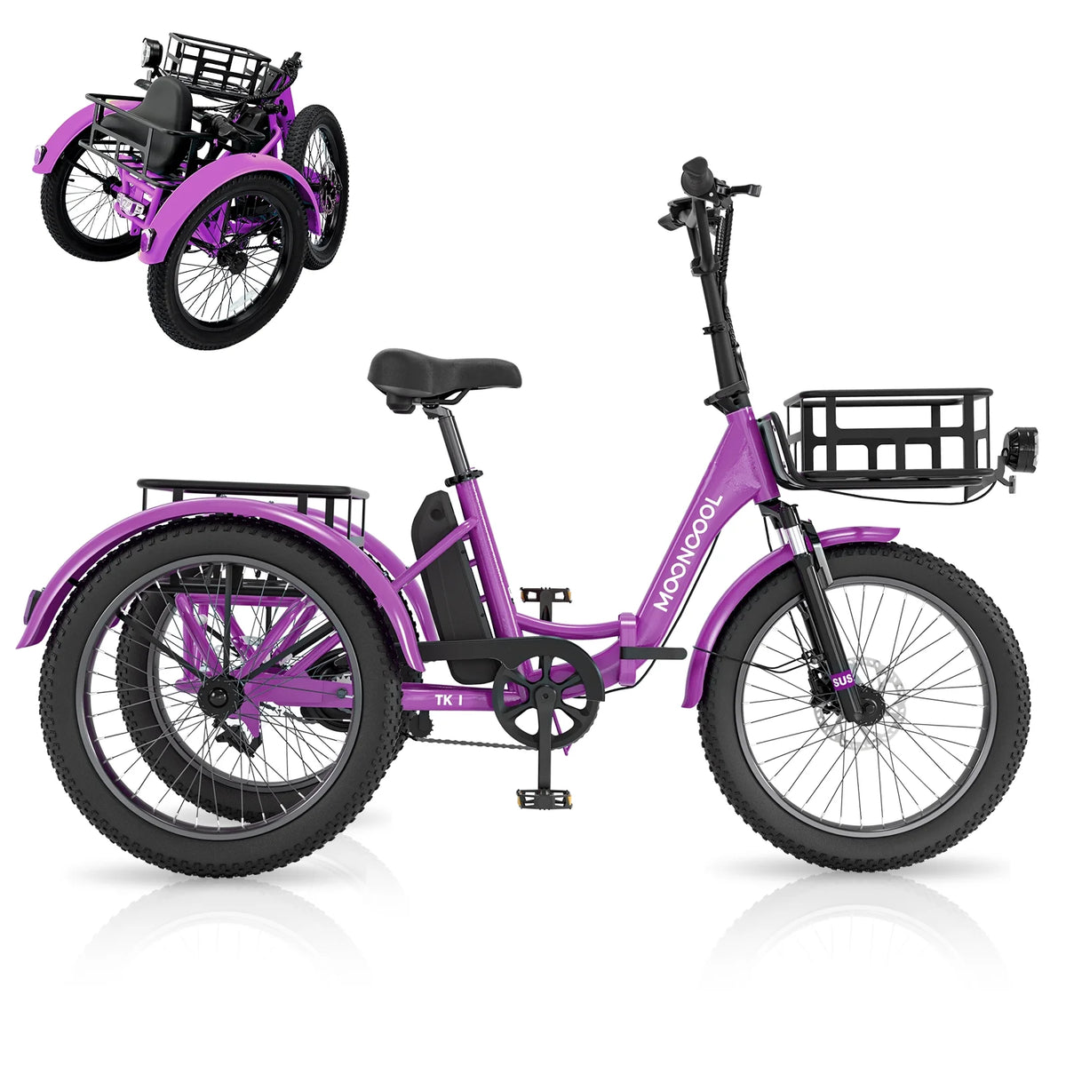 ABORON 3.0 Fat Tire Electric Trike for Senior Foldable E - Bike, 500W Motorized Tricycle Adult 20" Folding - Product image 40