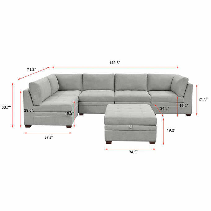 Thomasville Tisdale Fabric Sectional with Storage Ottoman - Product image 13