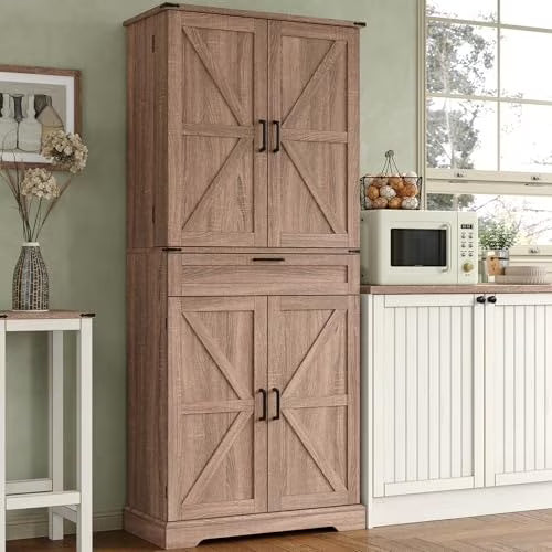 FUSOU 72'' Kitchen Storage Pantry Cabinet, Tall Storage Cabinet with 8 Door Shelves - Product image 5