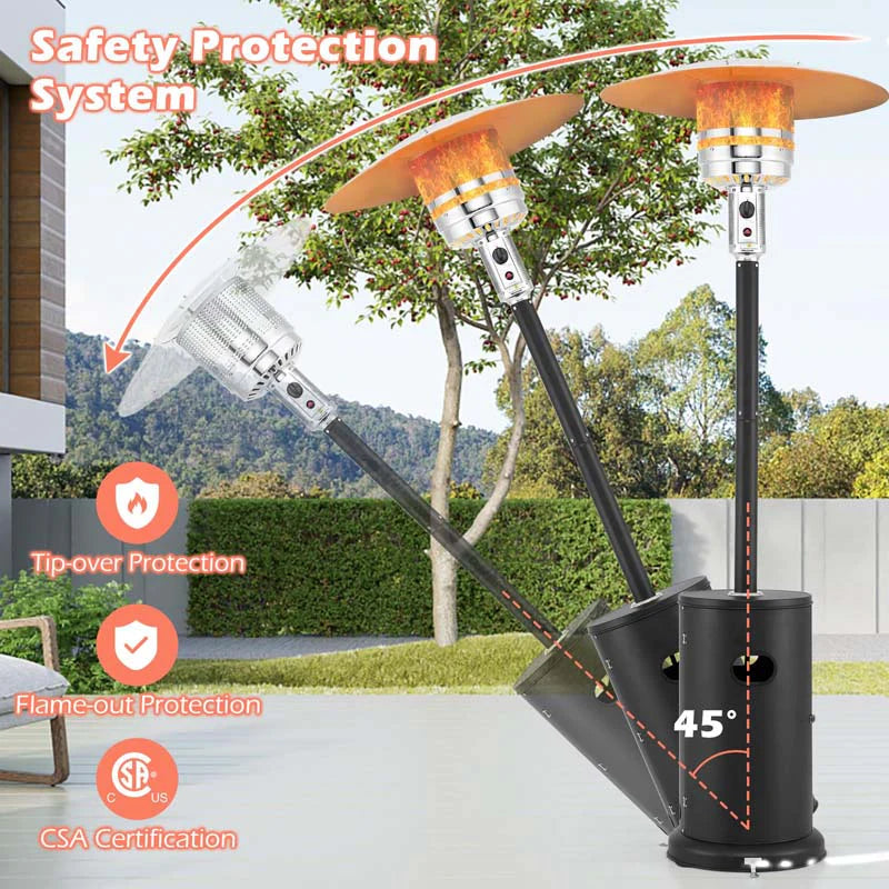 50, 000 BTU Propane Outdoor Heater, Round Patio Heater with Stainless Steel Burner, Tip-Over - Product image 5