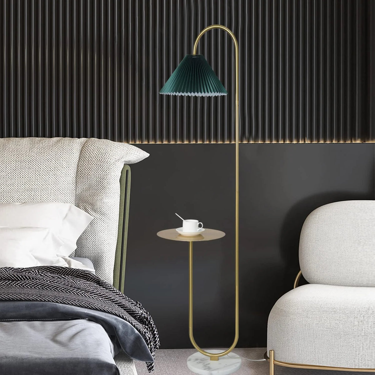 Modern Elegant with Tray Floor Lamp for Office Cafe Den Living Room Bedroom - Product image 4