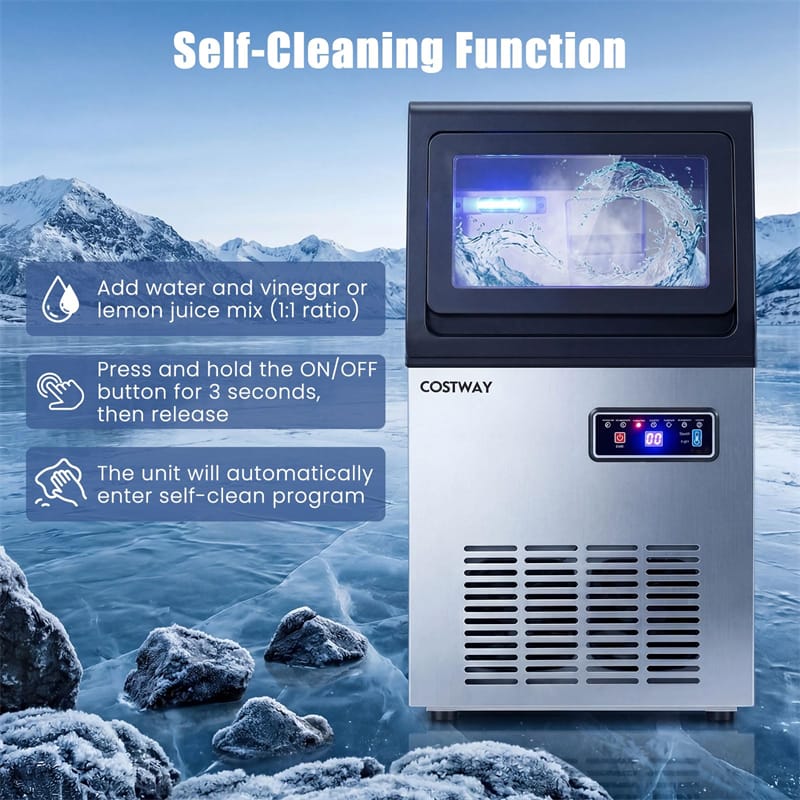 90 LBS/24H Commercial Nugget Ice Maker, Undercounter Chewable Pellet Sonic Ice Machine with Self-Cleaning & - Product image 2