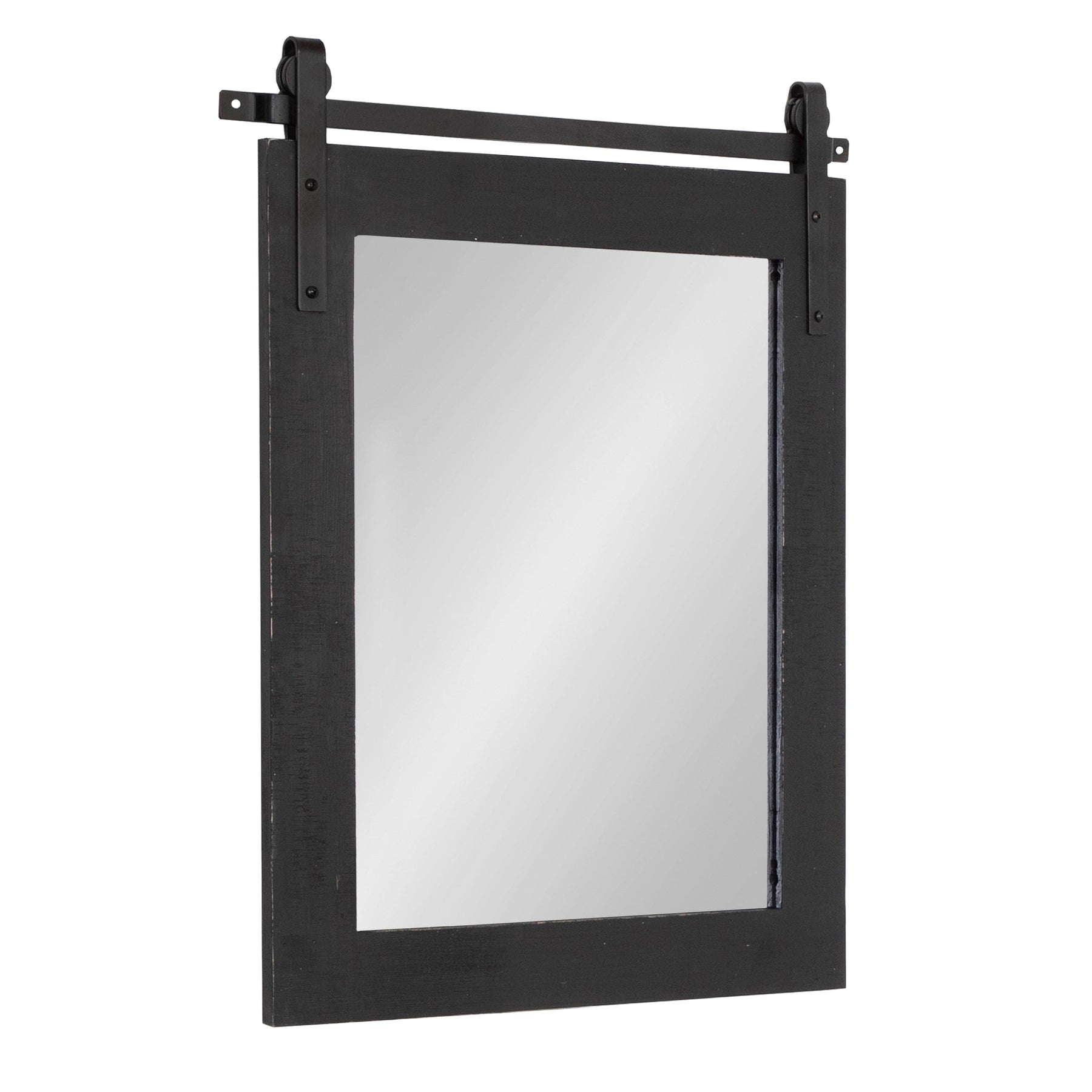 Kate and Laurel Cates Rustic Wall Mirror (Black - 22x30) - Product image 1