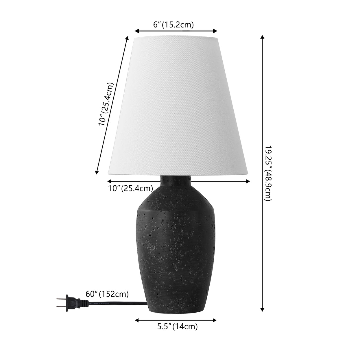 JONATHAN Y Xander 19.5" Minimalist Scandinavian Concrete Effect Resin/Iron Ginger Jar LED Table Lamp - Product image 4
