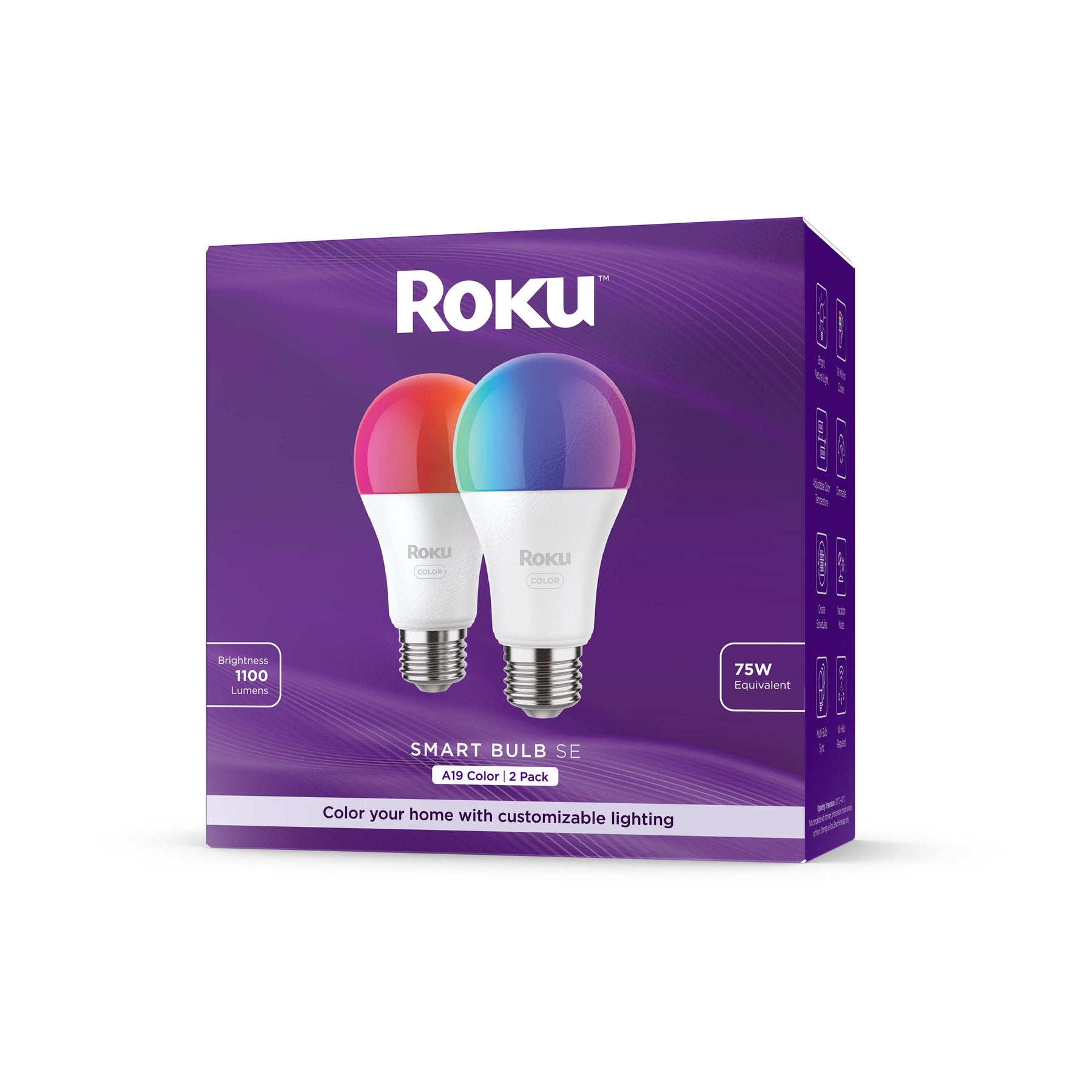 Roku Smart Home Smart Bulb SE (color) 2-Pack with 16 Million Color Options - 12 Watts - Product image 1