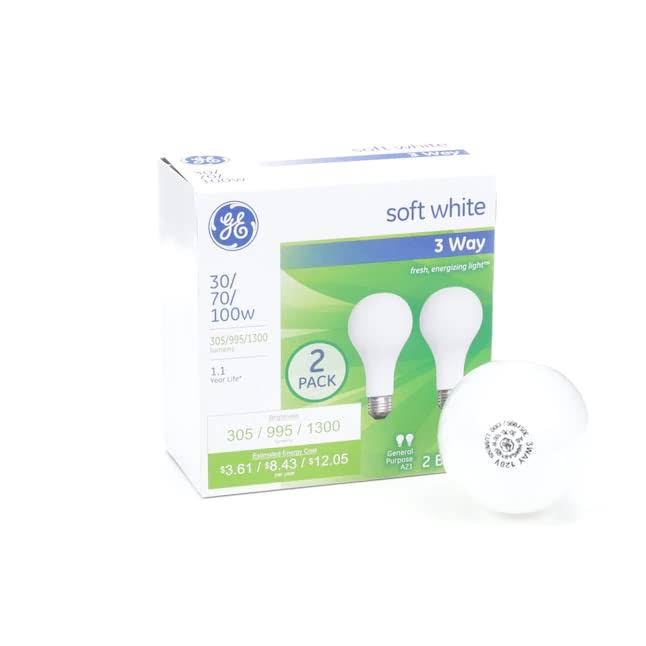 GE Classic 70-Watt Dimmable 3-Way Bulb A21 Light Fixture Incandescent Light Bulb - 2 ct 32299 - Product image 1
