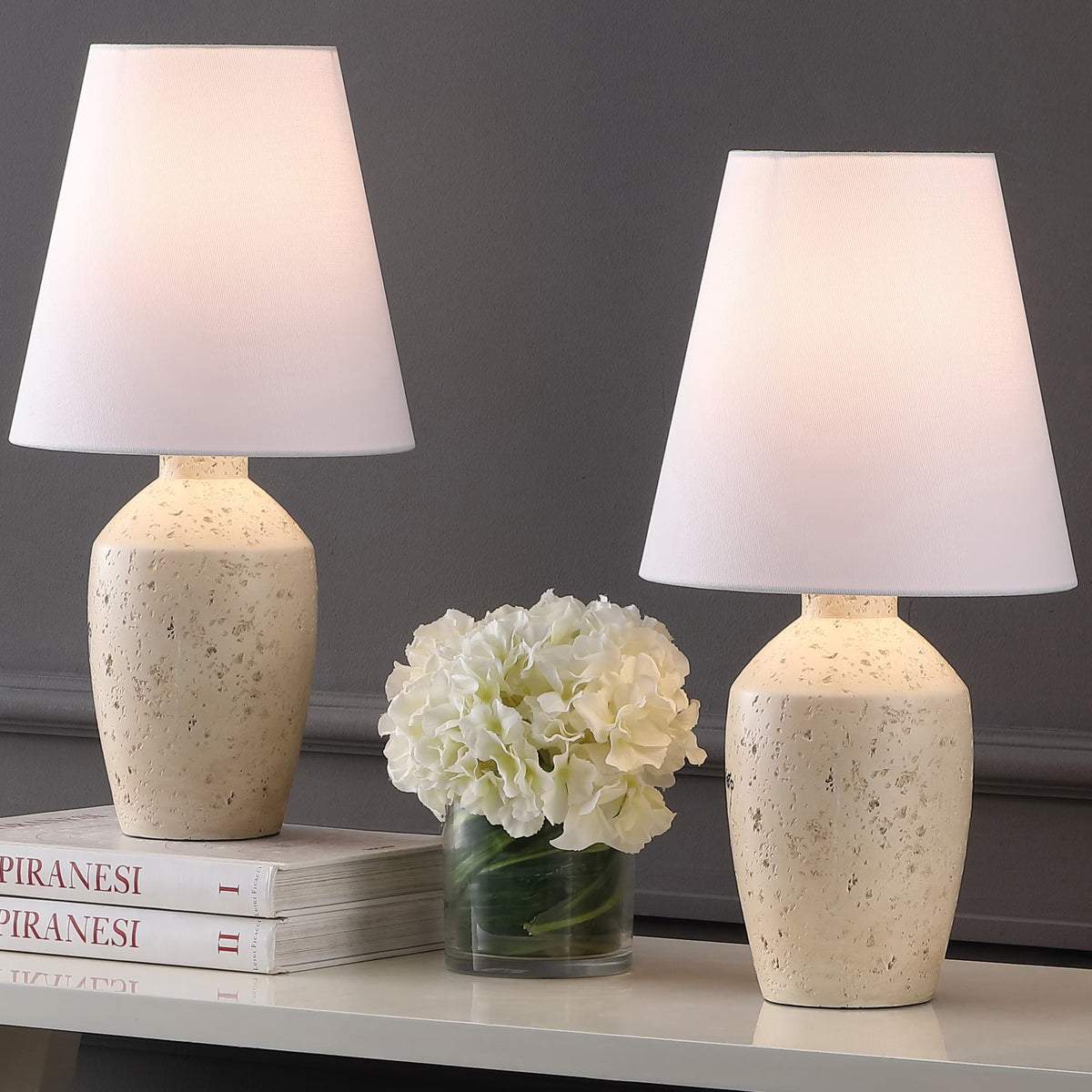 JONATHAN Y Xander 19.5" Minimalist Scandinavian Concrete Effect Resin/Iron Ginger Jar LED Table Lamp - Product image 3