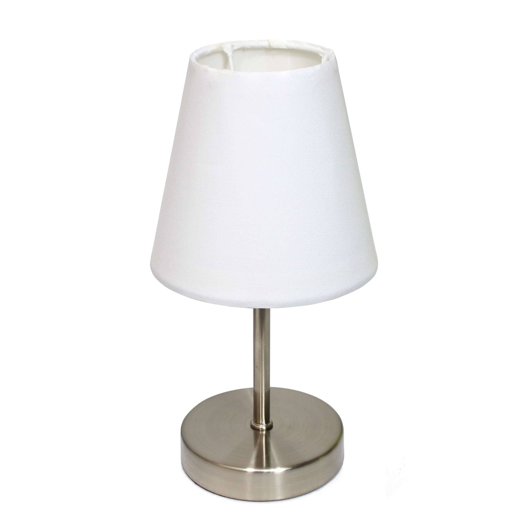 Simple Designs LT2013-WHT Nickel Table Lamp - White Shade - Product image 1