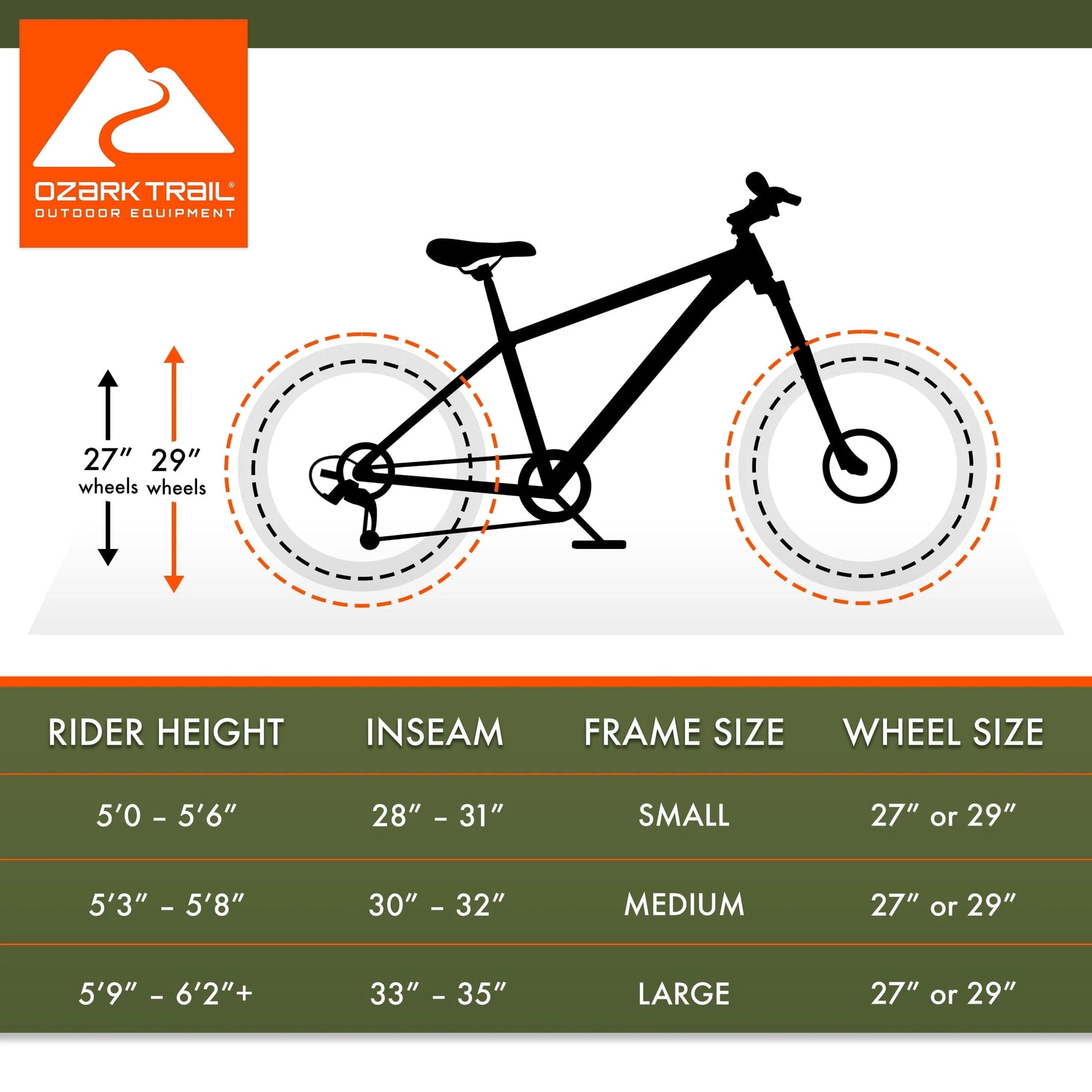 Ozark Trail 24" Glide Mountain Bike, 8 Speed, Black, Teen, Unisex