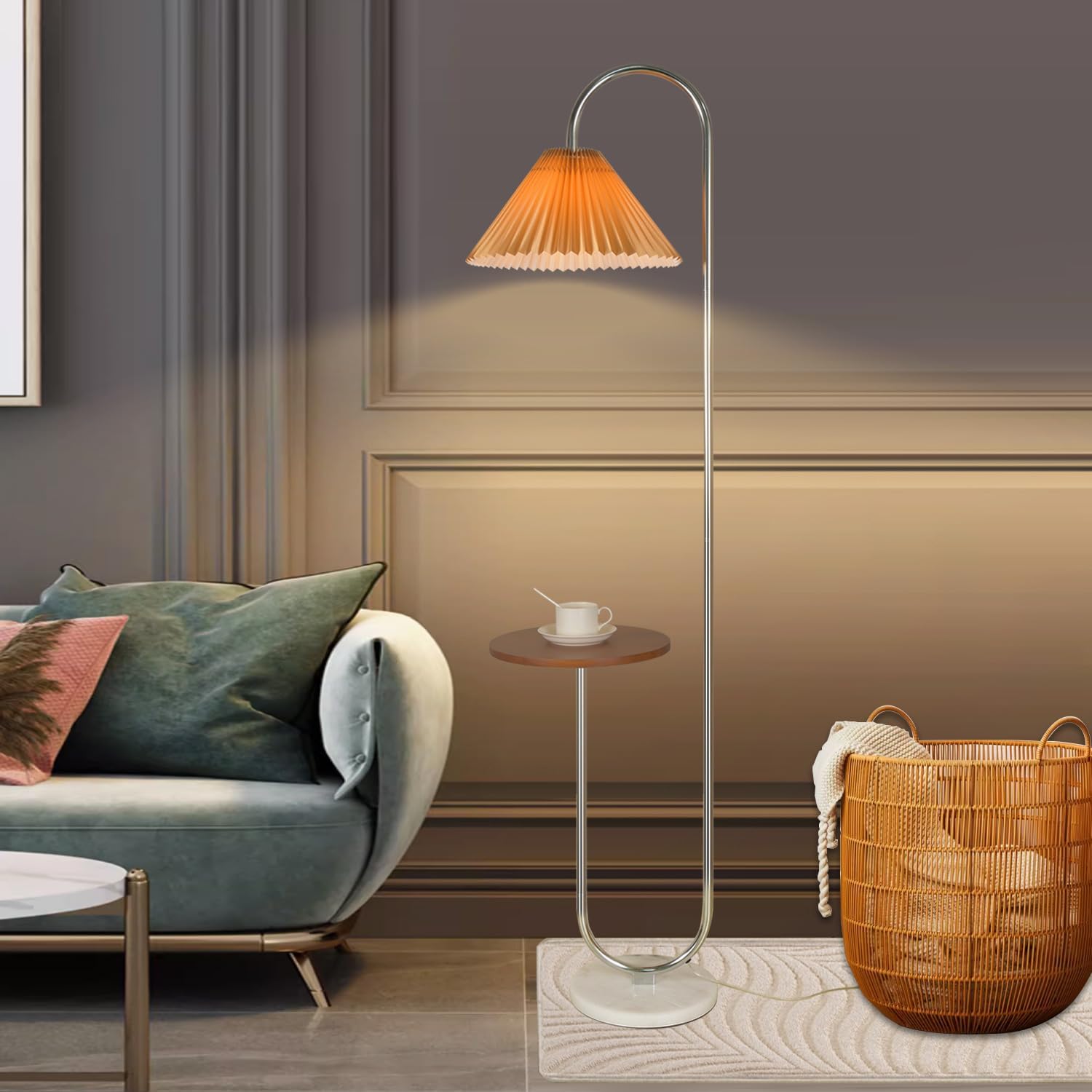Modern Elegant with Tray Floor Lamp for Office Cafe Den Living Room Bedroom - Product image 16