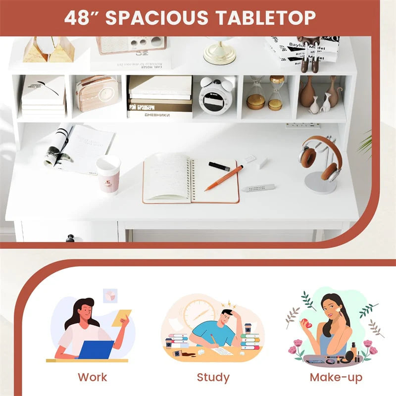 48" Home Office Desk with Power Outlets, USB & Type-C Charging Station - Product image 8